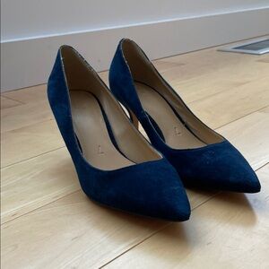 Elegant Blue Suede Women's Pumps
